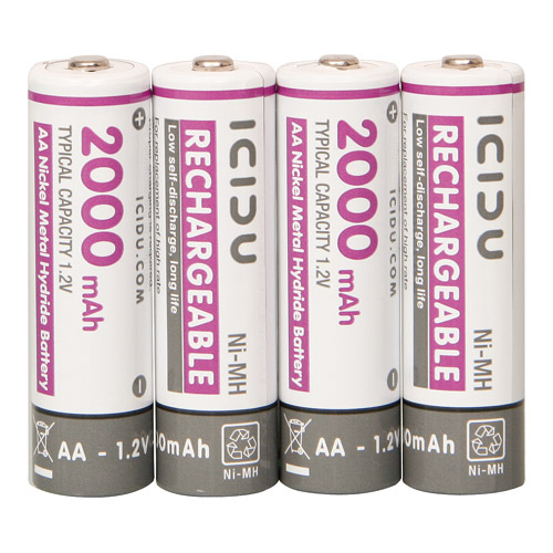 4 x 2000 mAh AA oplaadbare batterijen