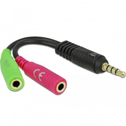 3.5 Jack audio/microfoon splitter
Voor aansluiting van een 2 stekker headset op een jack aansluiting van bijvoorbeeld PlayStation of telefoon
