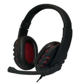 Stereo headset with microphone USB 
zwart/rood