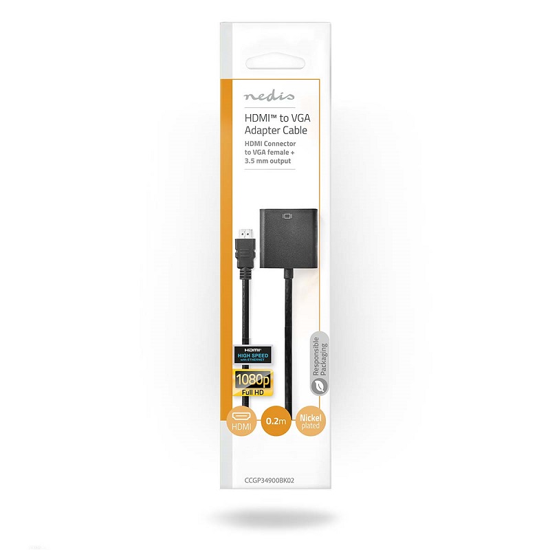 HDMI male to VGA fem adapter cable 0.2m